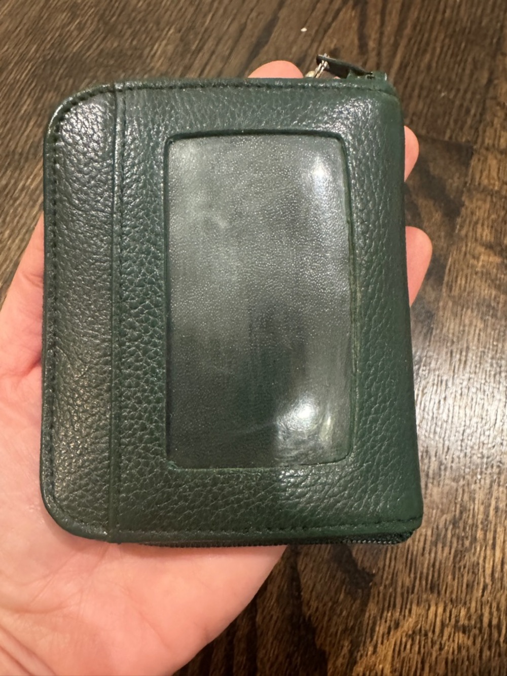 Vintage St. Thomas Leather Minimalist Wallet Hunter Green